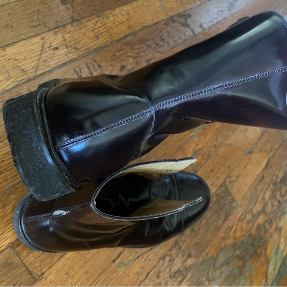 Marc Jacobs Burgundy Perforated Leather Boots - Picture 7 of 8